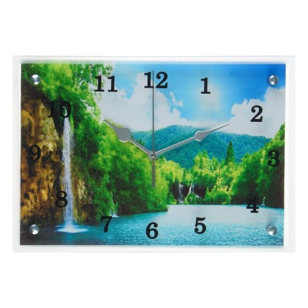 Carty clock is wall-mounted, interior "mountain waterfall" silent, 25 x 35 cm