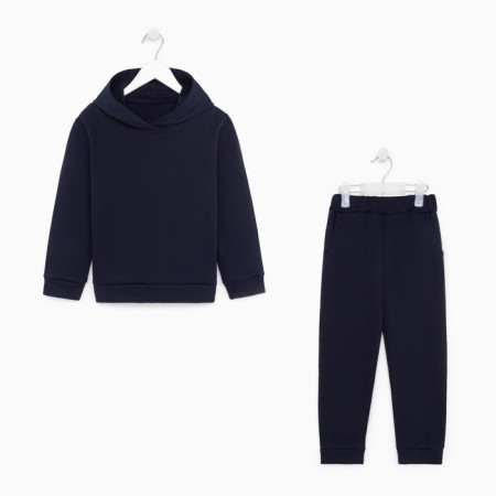 Kids' costume (sweatshirt, trousers) I am laid down, the color is dark blue, height 86 cm