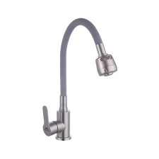 Fashun A54101+N7347 kitchen mixer, single -leaf, flexible surge, satin, gray
