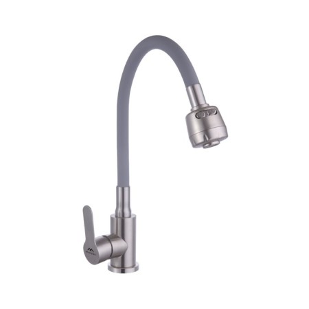 Fashun A54101+N7347 kitchen mixer, single -leaf, flexible surge, satin, gray