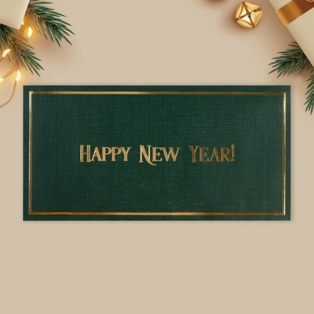 Happy New Year gift, embossing, designer paper, 22 x 11 cm, New Year-2