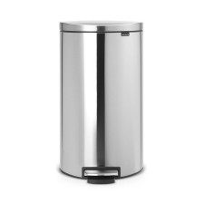 Brabantia FlatBack garbage bucket, with a pedal, steel color, 30 liters