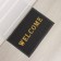 Rug -shaped shade of Welcome, with a edging, 38 × 58 cm, color gray color