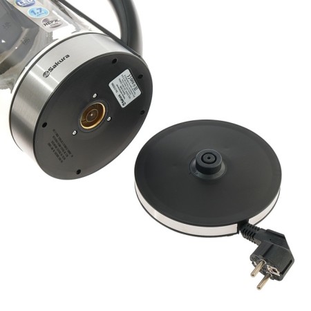 Electric kettle Sakura SA-2720SBK, glass, 1.7 l, 2200 watts, silver-5