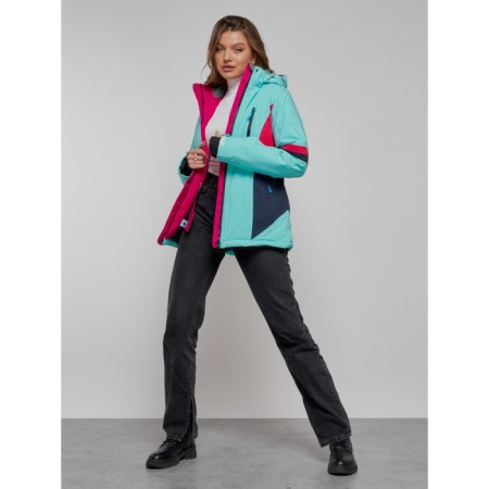 Ski jacket women's winter, size 50, turquoise color-21
