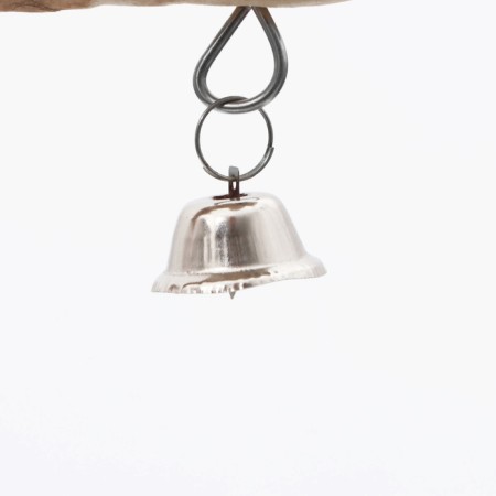 A toy for birds with a bell and mineral stone, 15 x 10 cm-1