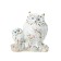Souvenir Ceramics "White Eagle owl with a hill" with gold, rhinestones 10.7 cm