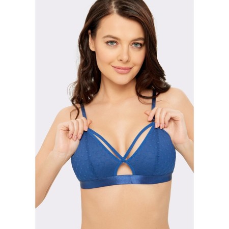 Women's bra -braid, size 75a, blue color-1