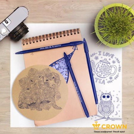 Capillary handle Crown "Multipla", blue ink, node 0.3 mm-4
