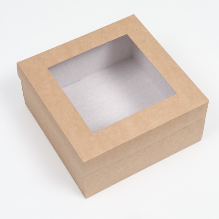 The box is folding, the lid is, with a window, craft, 25 x 25 x 12 cm-1