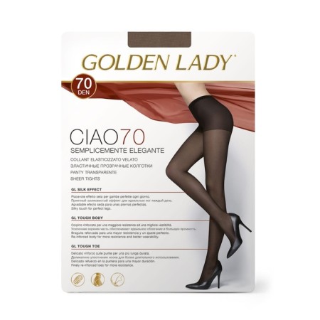 Female tights Golden Lady Ciao, 70 Den, size 2, color Daino-1