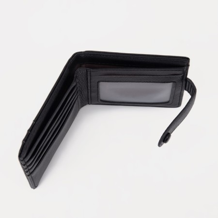 Women's wallet on the button, black color-3
