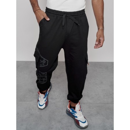 Joggers male, size 56, black color-16
