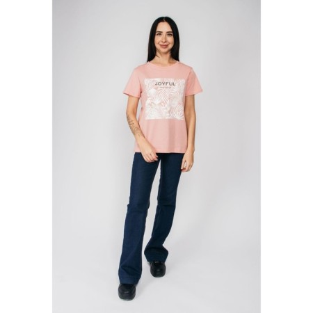 Women's T-shirt Let’s Go, size 44, pale pink color