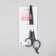 Hairdressers scissors with emphasis, in a case, blade - 7 cm, black/silver color