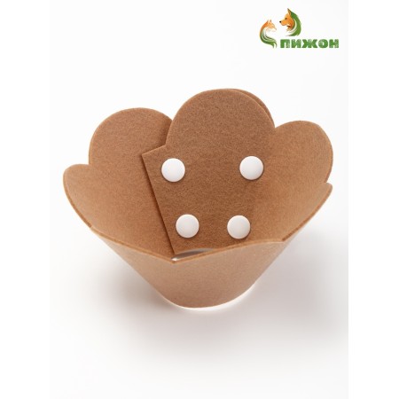 Veterinary collar made of felt "chamomile", size l, brown