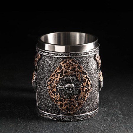 Stainless steel mug, 400 ml, silver color-1