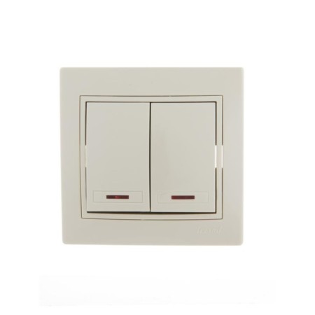 Switch Lezard 701-0303-112 mira, joint venture, 10a, 2 keys, color cream
