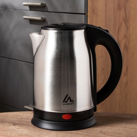 Electric kettle Luazon LSK-1803, metal, 1.8 l, 1800 watts, silver-black