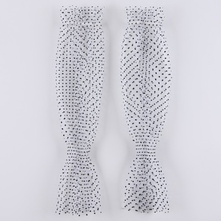 Carnival accessory gloves-sleevens, white color in peas-3