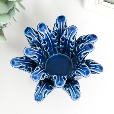 Ceramics candlestick per 1 candle of "rugula "d-4.2 cm blue 14x13x9 cm-2