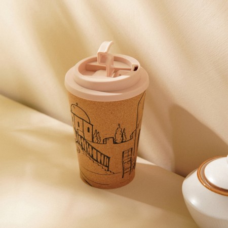 A glass with a cork sl Home “Tira”, 350 ml, 9.5 × 9.5 × 14.5 cm, beige color-6