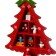 New Year's souvenir "Christmas tree with cells for gifts", 14.5 × 19.5 cm, red