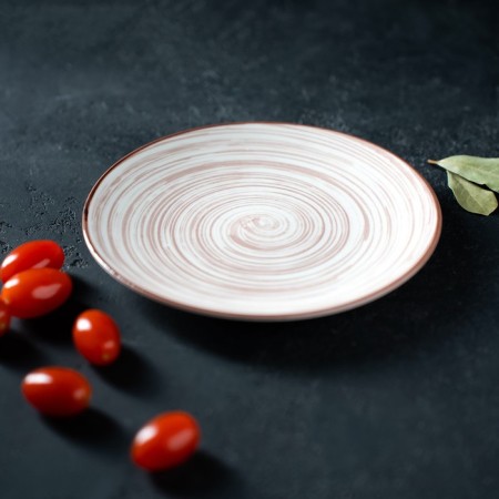 Ceramic dinner “temptation”, d = 22 cm, beige color-6