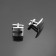 Cufflinks steel "square" voluminous, silver color