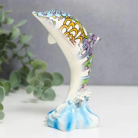 Polystone souvenir "painted dolphin" mix 4.8x5.5x10.5 cm-6