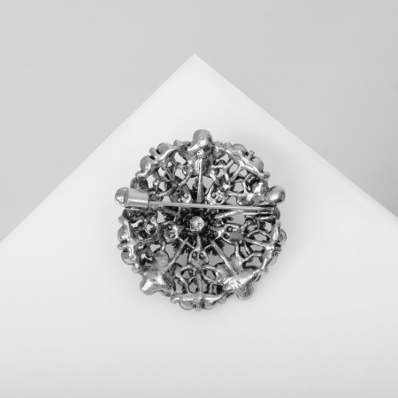 Brooch "Empress" circle, blue color in silver-2