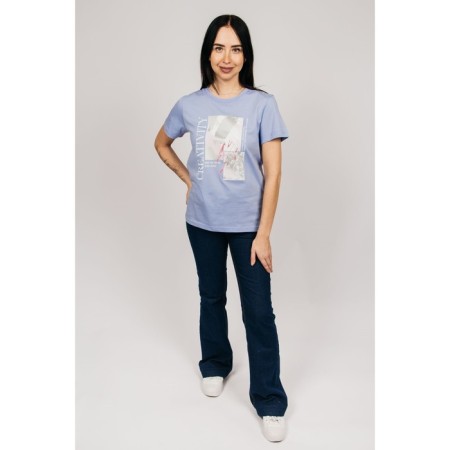 Female T -shirt, size 46, blue color