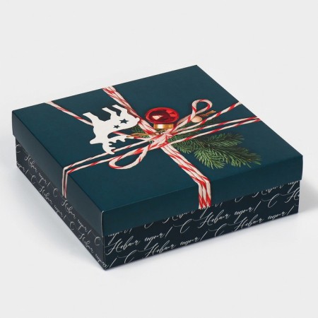 Box the team "New Year's Parcel", 26 x 26 x 8 cm, New Year-3