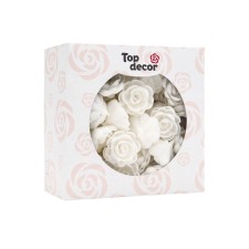 Wafer roses are white, small, complex, 70 pcs