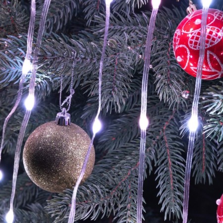 Smart garland "Horse tail" 10 threads of 1.5 m dew, IP20, silver thread, 150 LED, remote control, application, glow RGB, USB-7