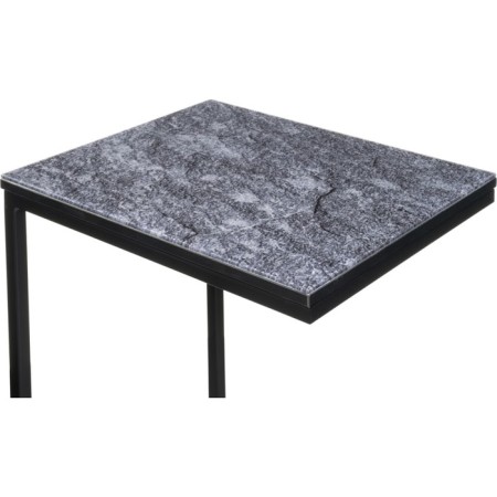 Coffee table Hercules metal, gray marble/black 30x34x62 cm-3
