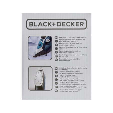 Iron Black+Decker bxir2200e, stainless steel soles, 2200 watts, 30 g/min, 280 ml, blue-5