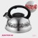 A kettle with a stainless steel whistle “Fainting”, 2.8 liters, a fixed handle, with an indicator of heating