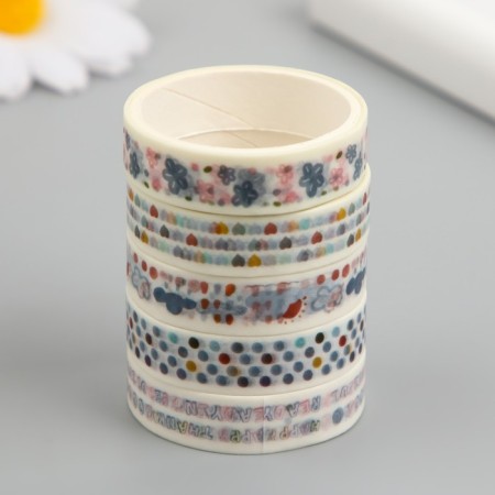 Adhesive tape paper "weather" width 1 cm winding 2 m set 5 pcs
