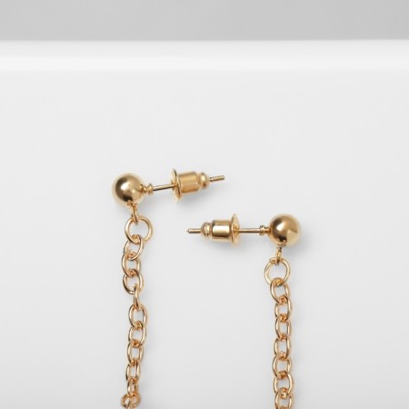 Earrings Metal "Bohemia" balls on a chain, color gold-2
