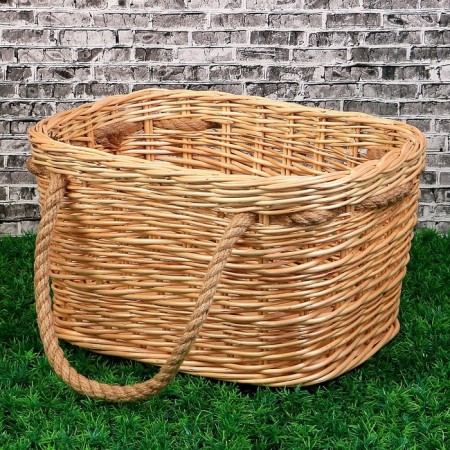 Basket "Economic", with handles, 34/43 × 24/32 × 21 cm, manual weaving, vine-1