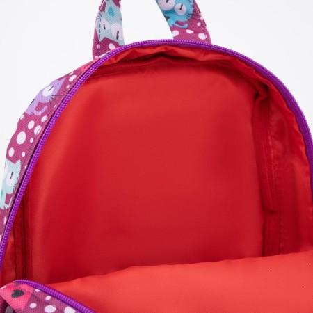 Baby backpack with zipper, external pocket, reflective strip, purple color-5