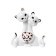 Souvenir Ceramics "Kittens with a heart with rhinestones" White with gold 10.2 cm