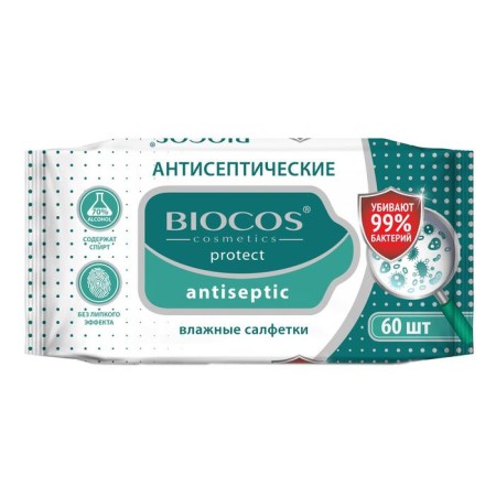 Wet Biocos napkins antiseptic, 60 pcs.