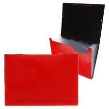 Folder file Calligrata Top Deluxe 6 section. A4 plastic 1.0mm is red. Cut in color