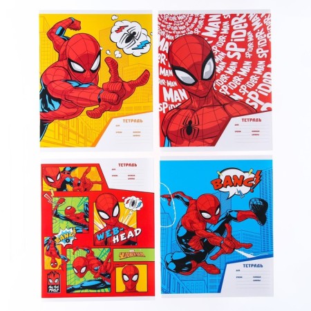 Notebook in the line of 18 sheets, 4 types of mix, cover coated paper, spider-man-2