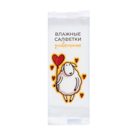 Wet napkins "Sheep" universal, with cotton, show box, 36 packages of 8 pcs-3
