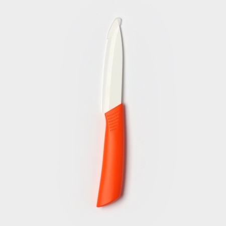 Knife ceramic shade "Simple", blade 10.5 cm, handle Soft Touch, color orange color-5
