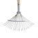 Fan, wire rake, 22 teeth, galvanized, wooden stalk