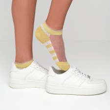 Women's socks glass minku color yellow, size 36-37 (23 cm)